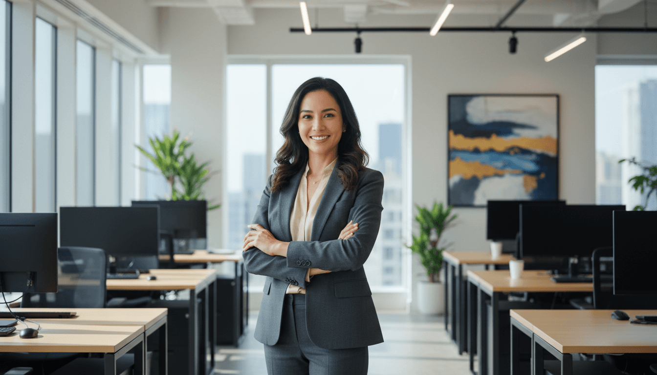 Professional woman in family law office